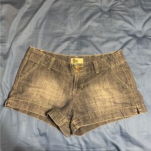 Denim-Look Women’s Dark Gray Shorts